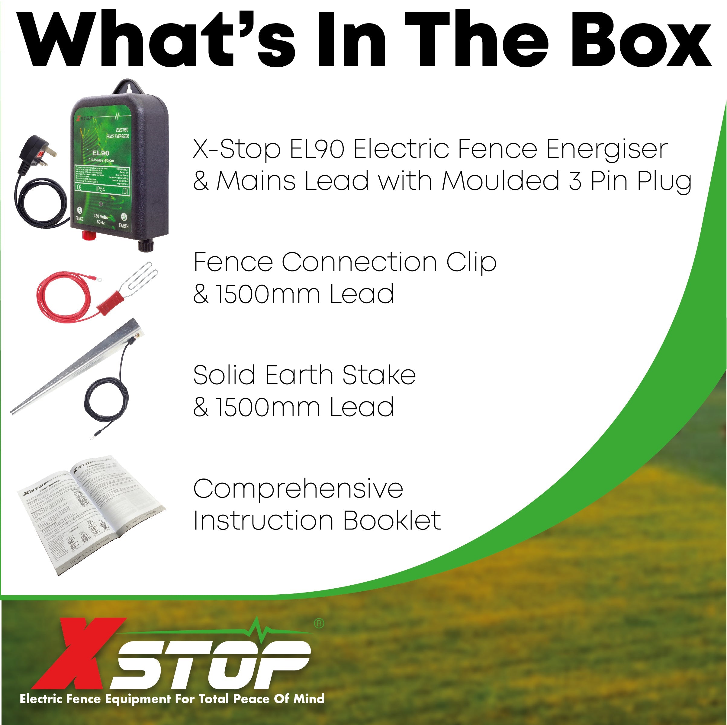 X Stop EL90 230v Mains Powered Electric Fence Energiser for Dogs 0.5J 10Km X Stop