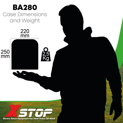 BA280 12v Battery Powered Electric Fence Energiser 1.6J - 30Km | X-Stop